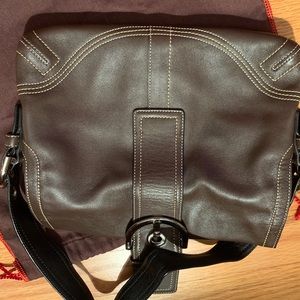 Brown leather coach purse